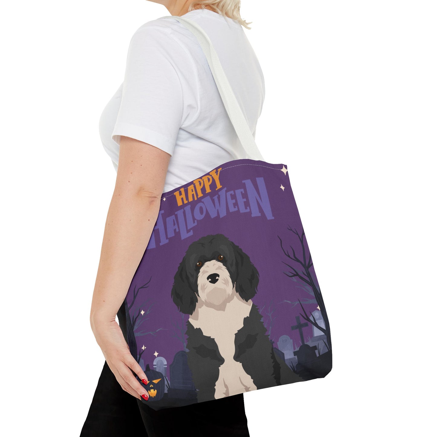 Portuguese Water Dog Dog Happy Halloween Tote Bag 16x16