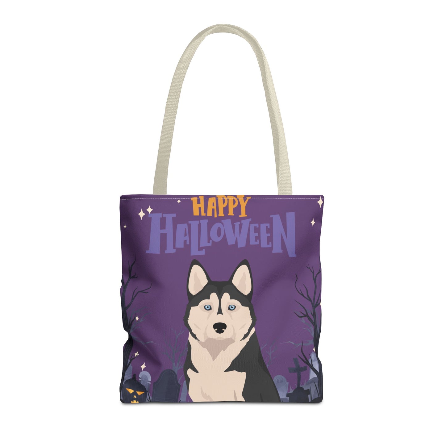 Alaskan Husky Dog Happy Halloween Tote Bag 16x16