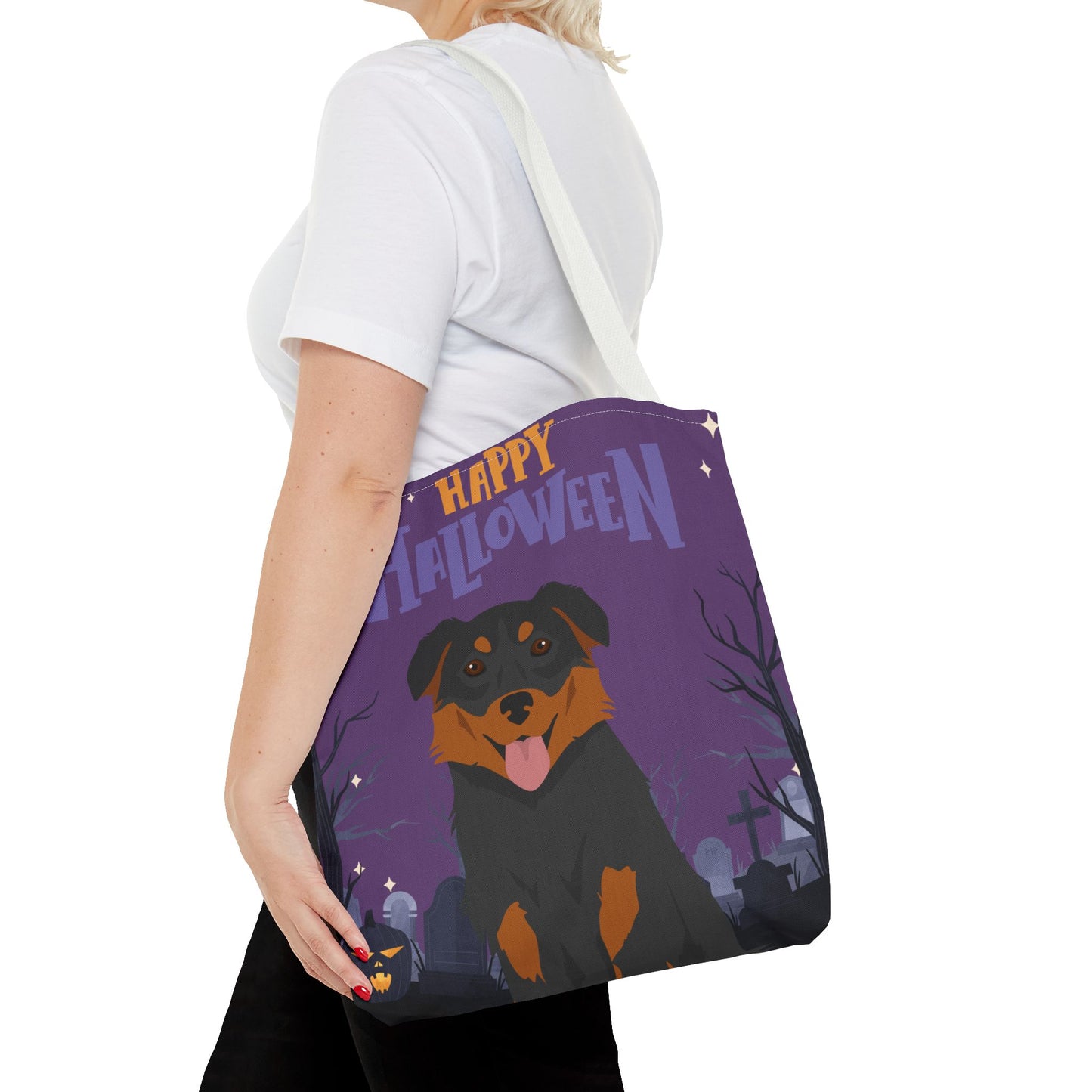 English Shepherd Dog Happy Halloween Tote Bag 16x16