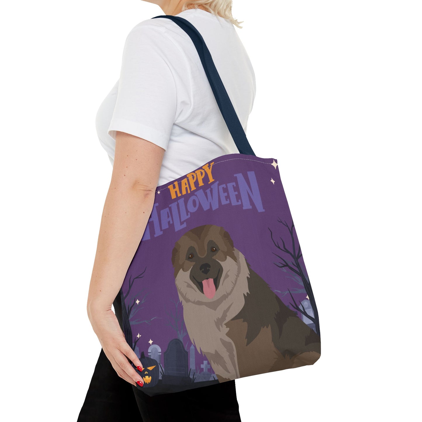 Caucasian Shepherd Dog Happy Halloween Tote Bag 16x16