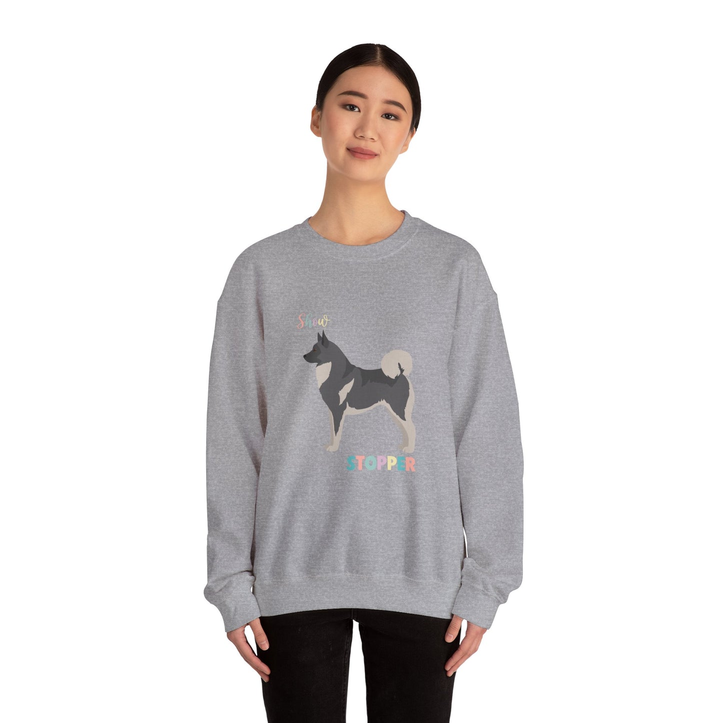 Norwegian Elkhound Dog Unisex Heavy Blend Crewneck Sweatshirt