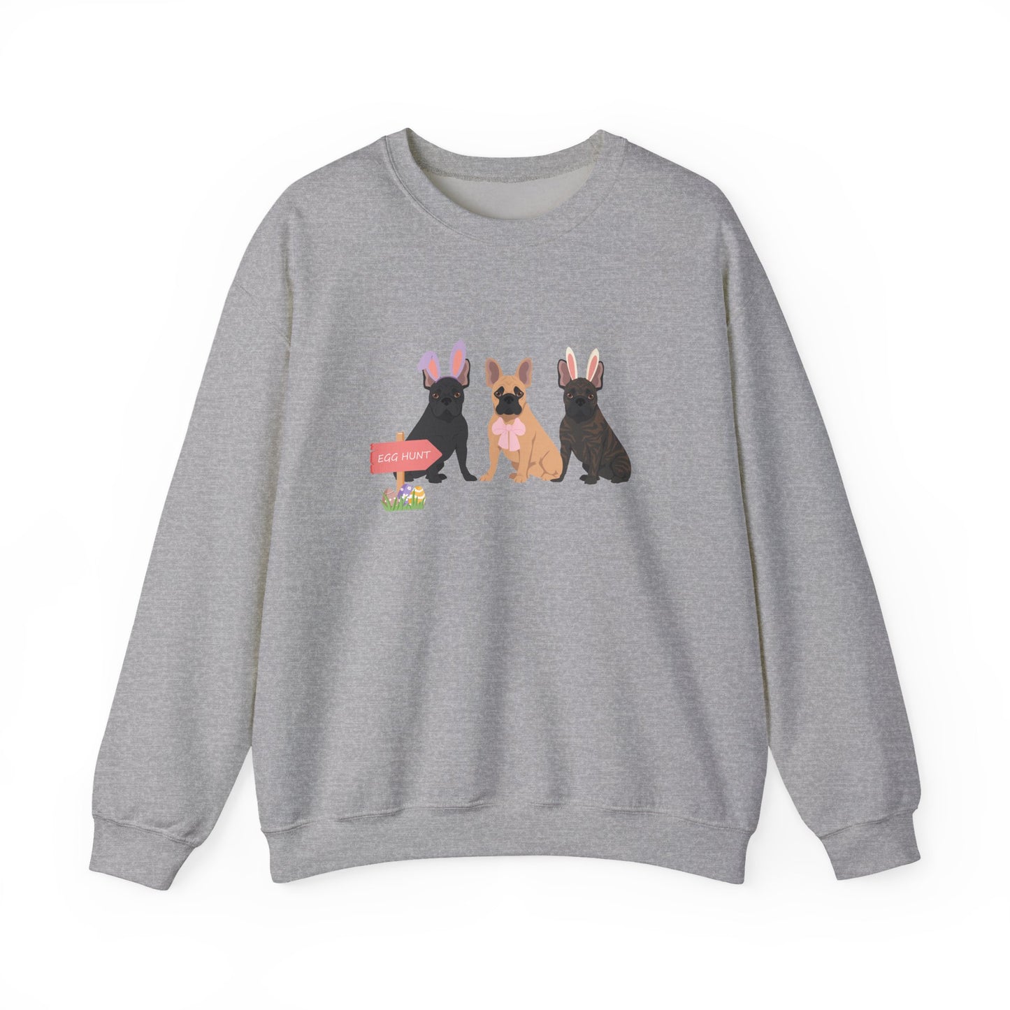 French Bulldog Dog Easter Unisex Heavy Blend Crewneck Sweatshirt, easter, Cute Dog Mom Gift