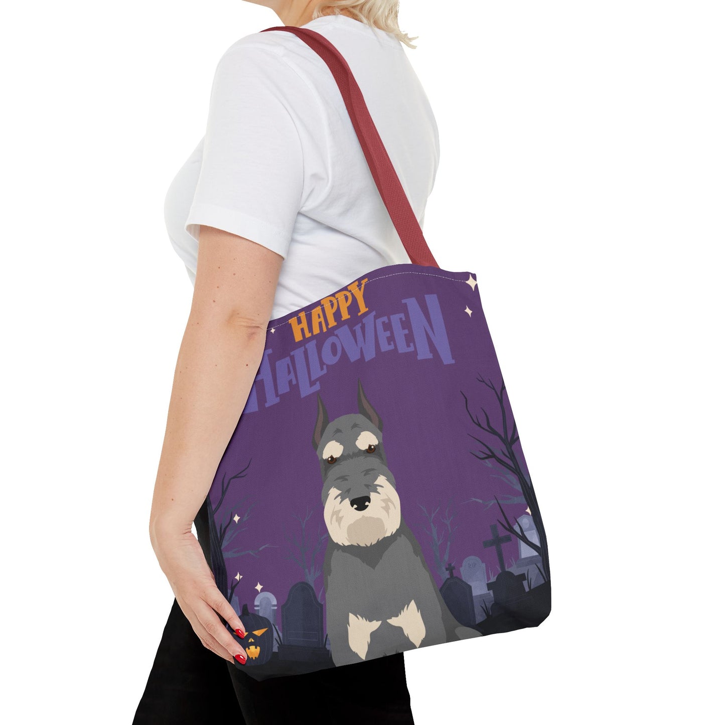 Schnauzer Dog Happy Halloween Tote Bag 16x16