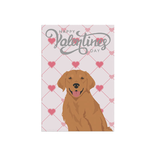 Golden Retriever Dog Valentines Day Garden Flag