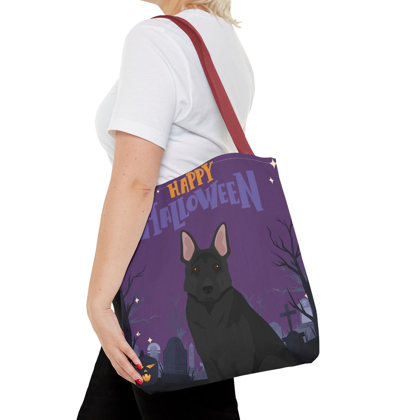 German Shepherd Dog Happy Halloween Tote Bag 16x16