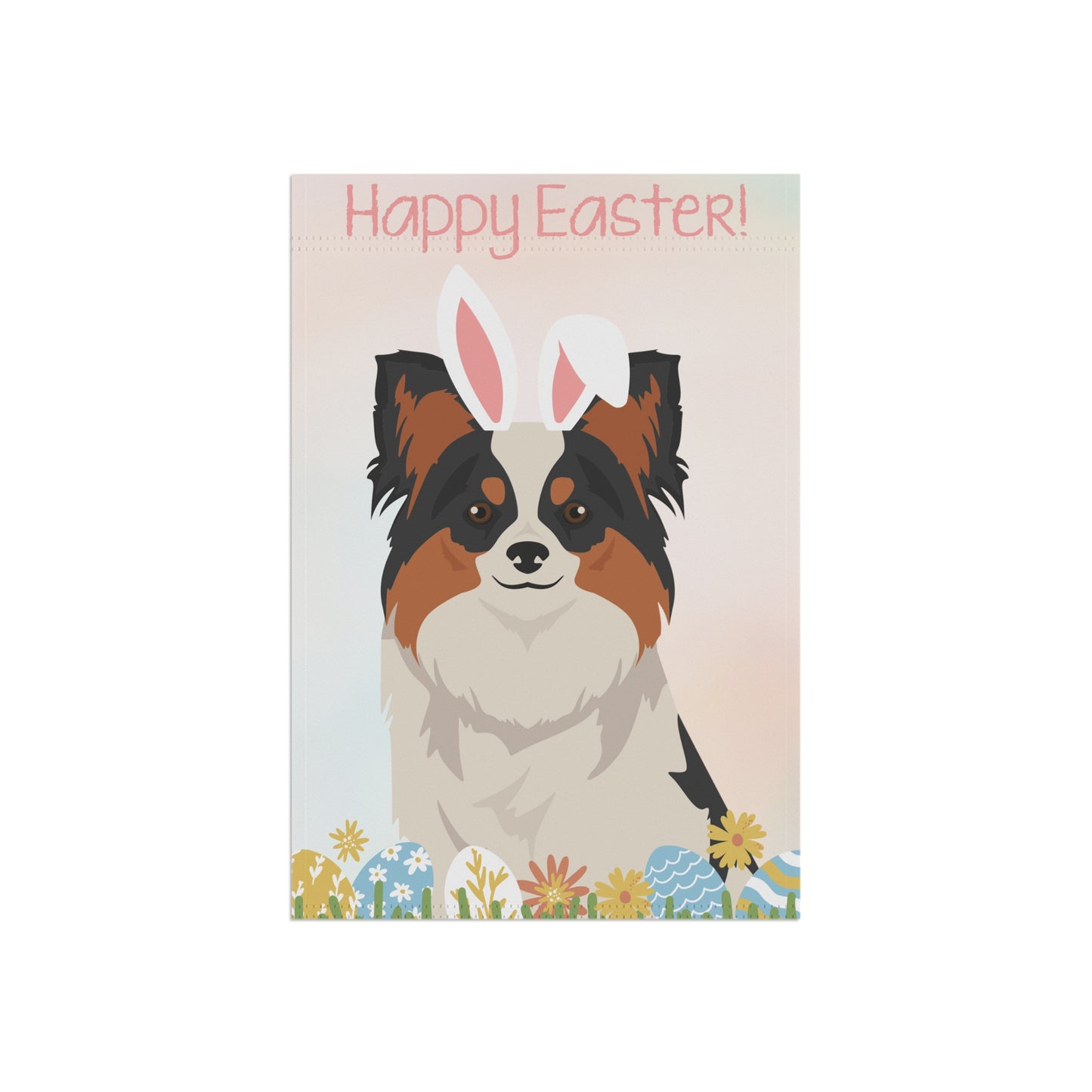 Papillon Dog Happy Easter Garden Flag