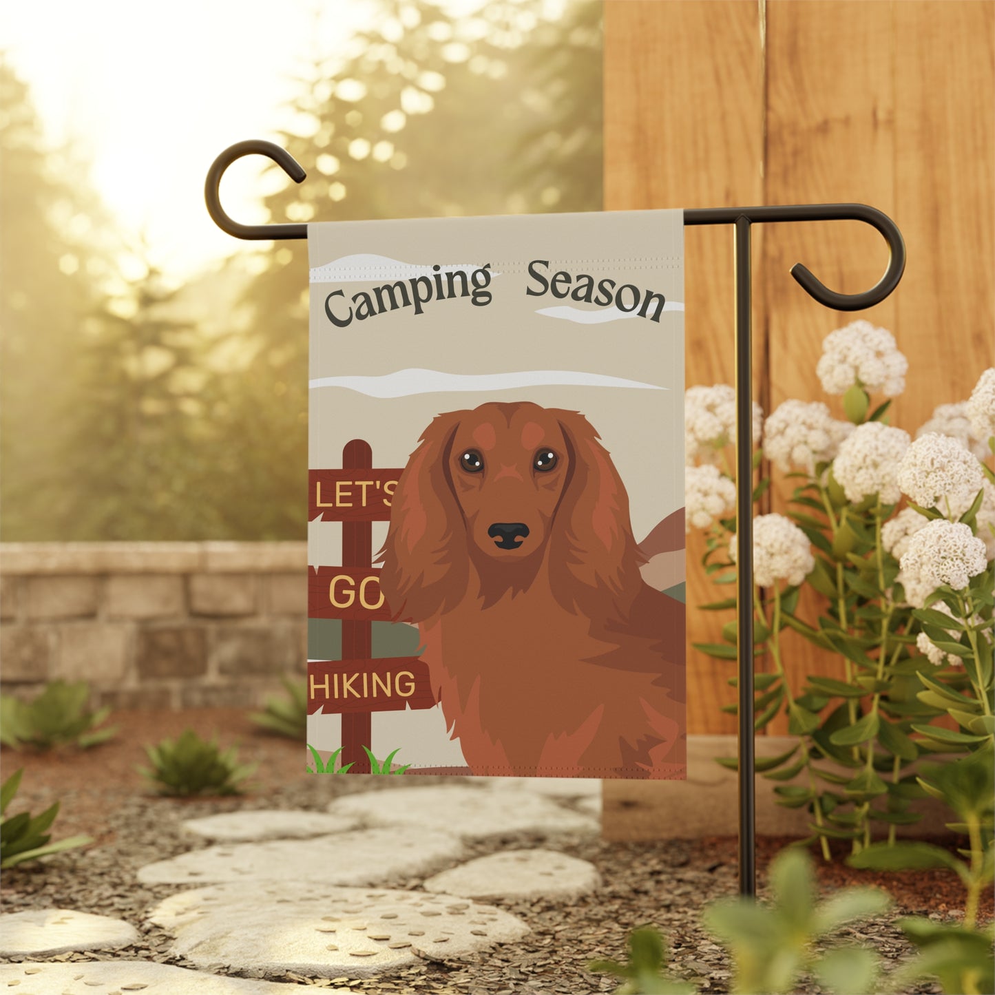 Dachshund Dog Camping Garden Flag