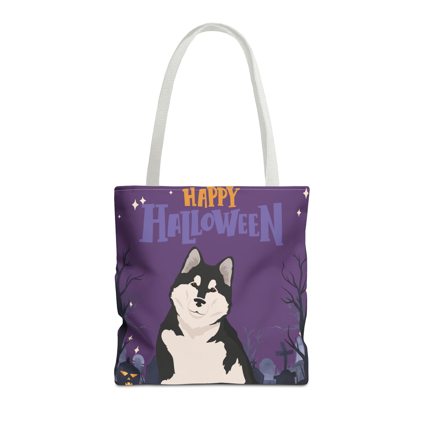 Alaskan Malamute Dog Happy Halloween Tote Bag 16x16