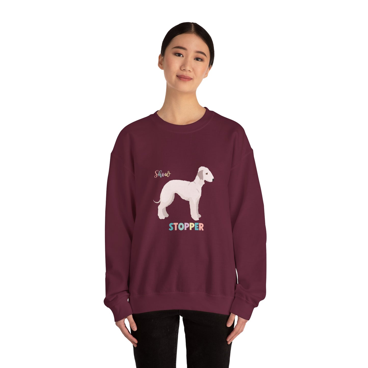Bedlington Terrier Dog Unisex Heavy Blend Crewneck Sweatshirt