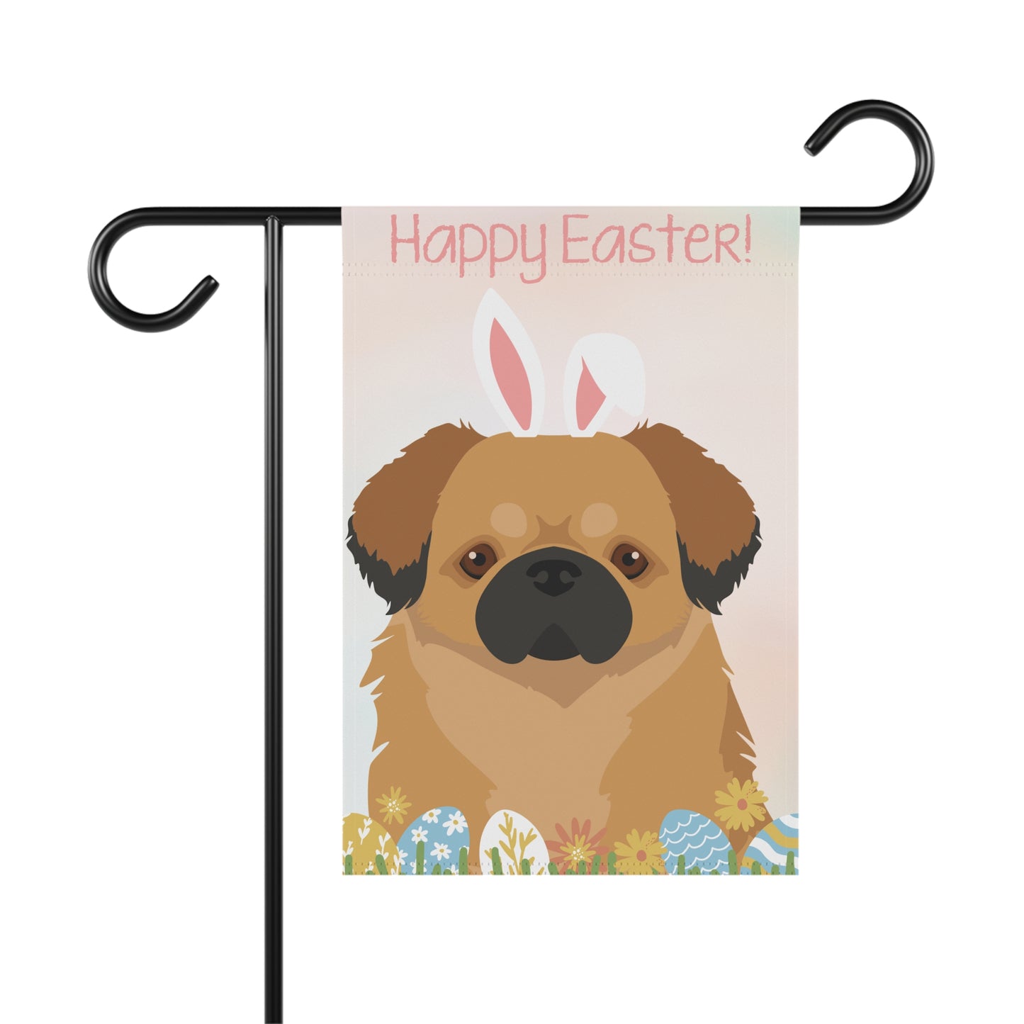 Tibetan Spaniel Dog Happy Easter Garden Flag