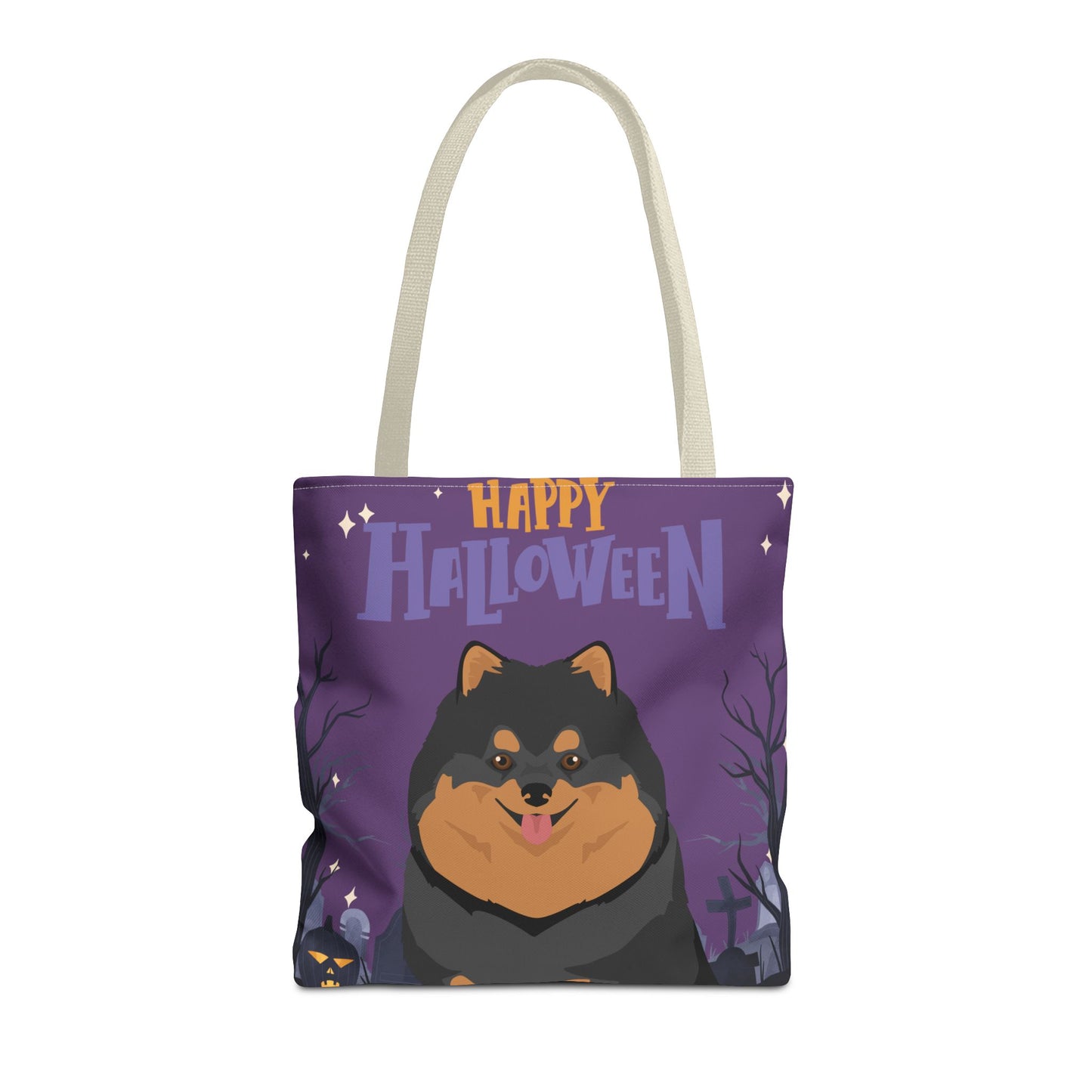 Pomeranian Dog Happy Halloween Tote Bag 16x16