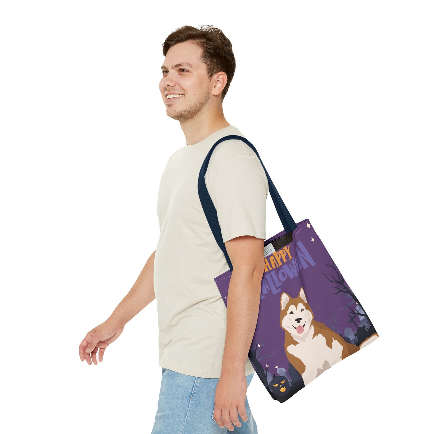 Alaskan Malamute Dog Happy Halloween Tote Bag 16x16