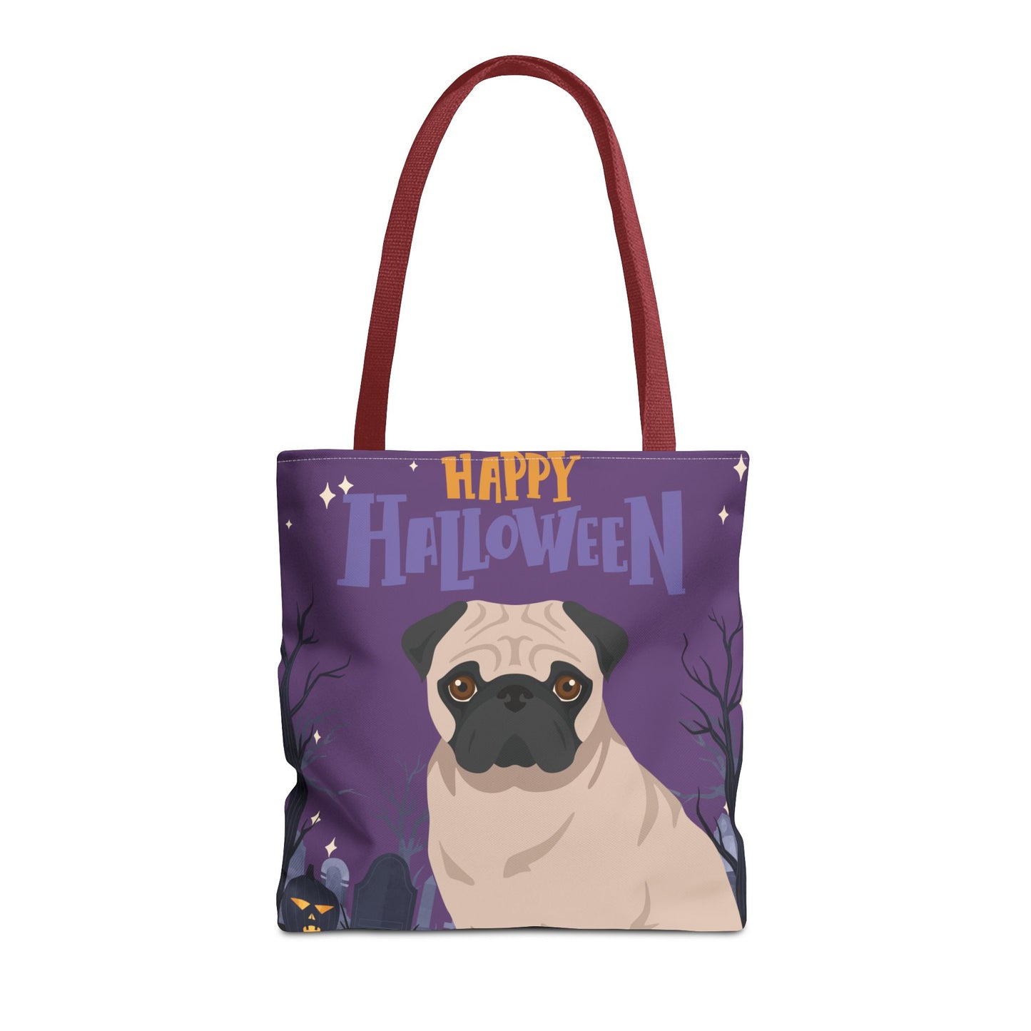 Pug Dog Happy Halloween Tote Bag 16x16