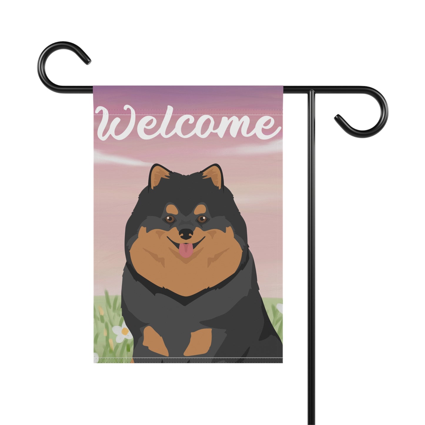 Pomeranian Dog Welcome Garden Flag