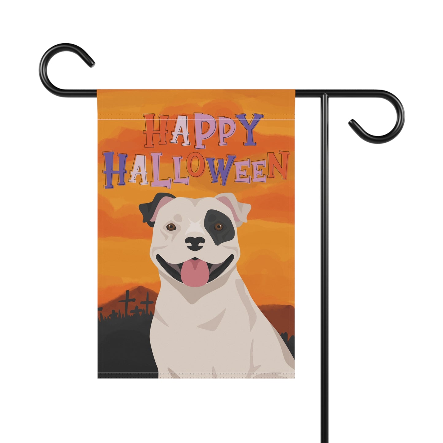 Staffordshire Bull Terrier Dog Halloween Garden Flag