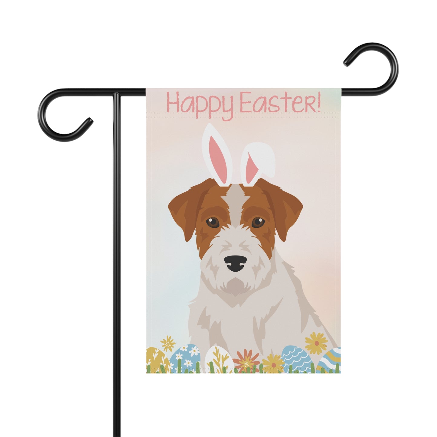 Jack Russell Terrier Dog Happy Easter Garden Flag