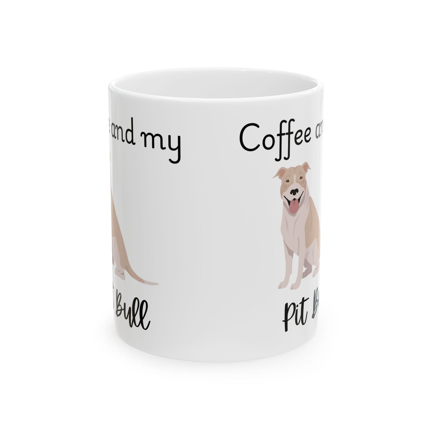 Coffee and My Pit Bull Ceramic Mug | Dog Lover Gift, Pet Owner Cup, Cute Mug for Dog Moms, Funny Mug for Coffee Lovers