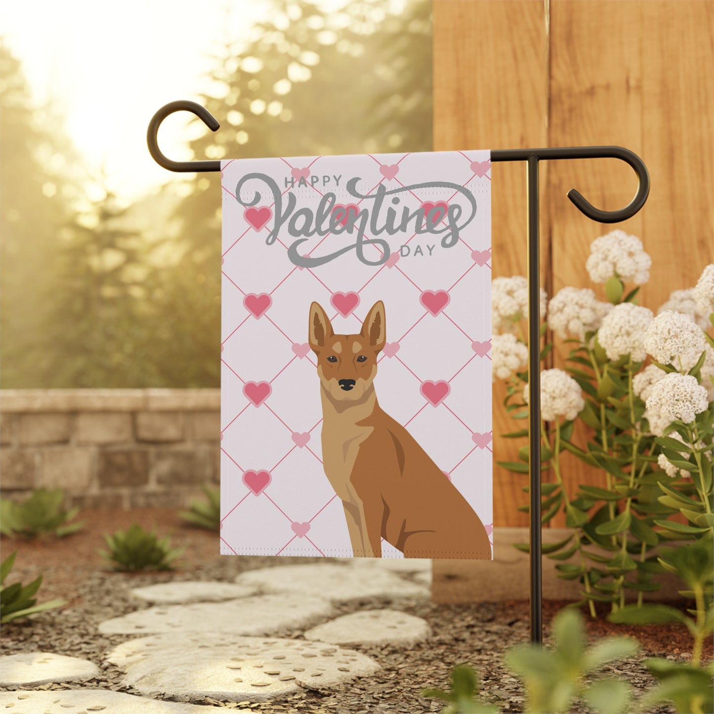 Carolina Dog Valentines Day Garden Flag