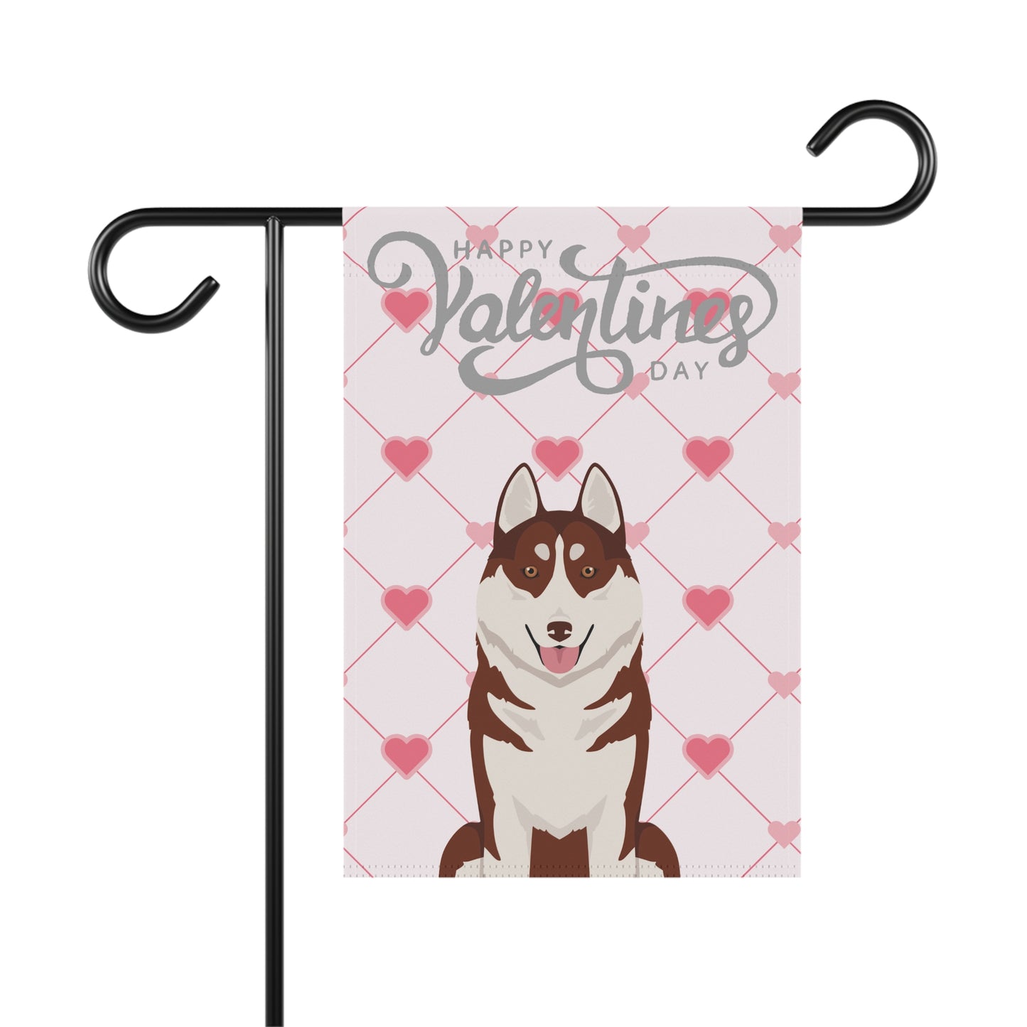 Siberian Husky Dog Valentines Day Garden Flag