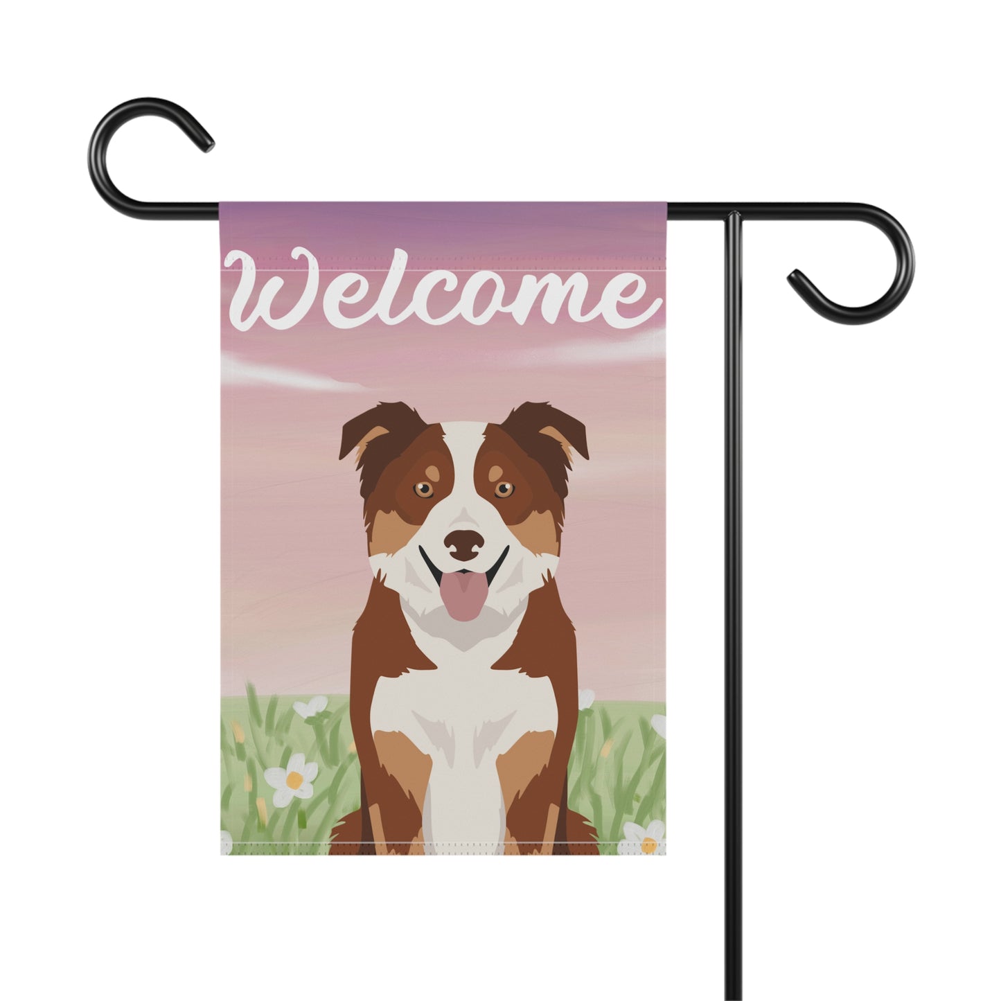 Border Collie Dog Welcome Garden Flag