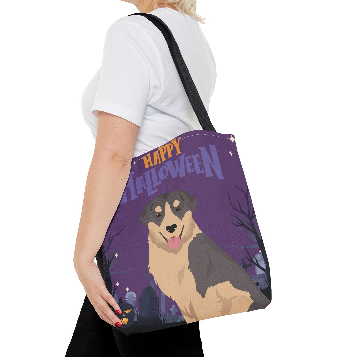 Carpathian Shepherd Dog Happy Halloween Tote Bag 16x16