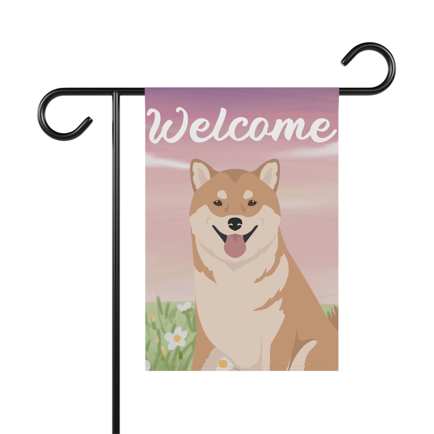Shiba Inu Dog Welcome Garden Flag