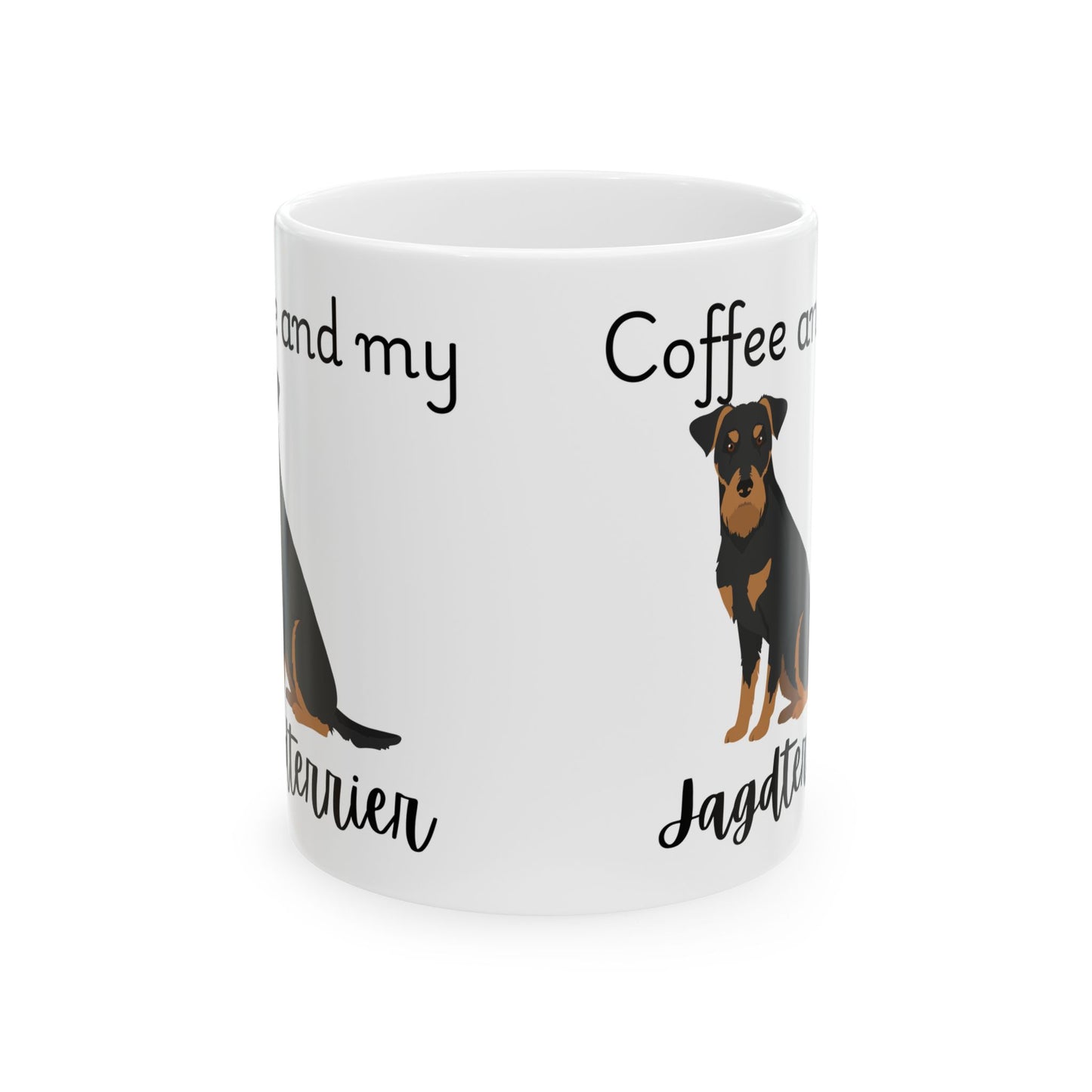 Coffee and My Jagdterrier Ceramic Mug | Dog Lover Gift, Pet Owner Cup, Cute Mug for Dog Moms, Funny Mug for Coffee Lovers