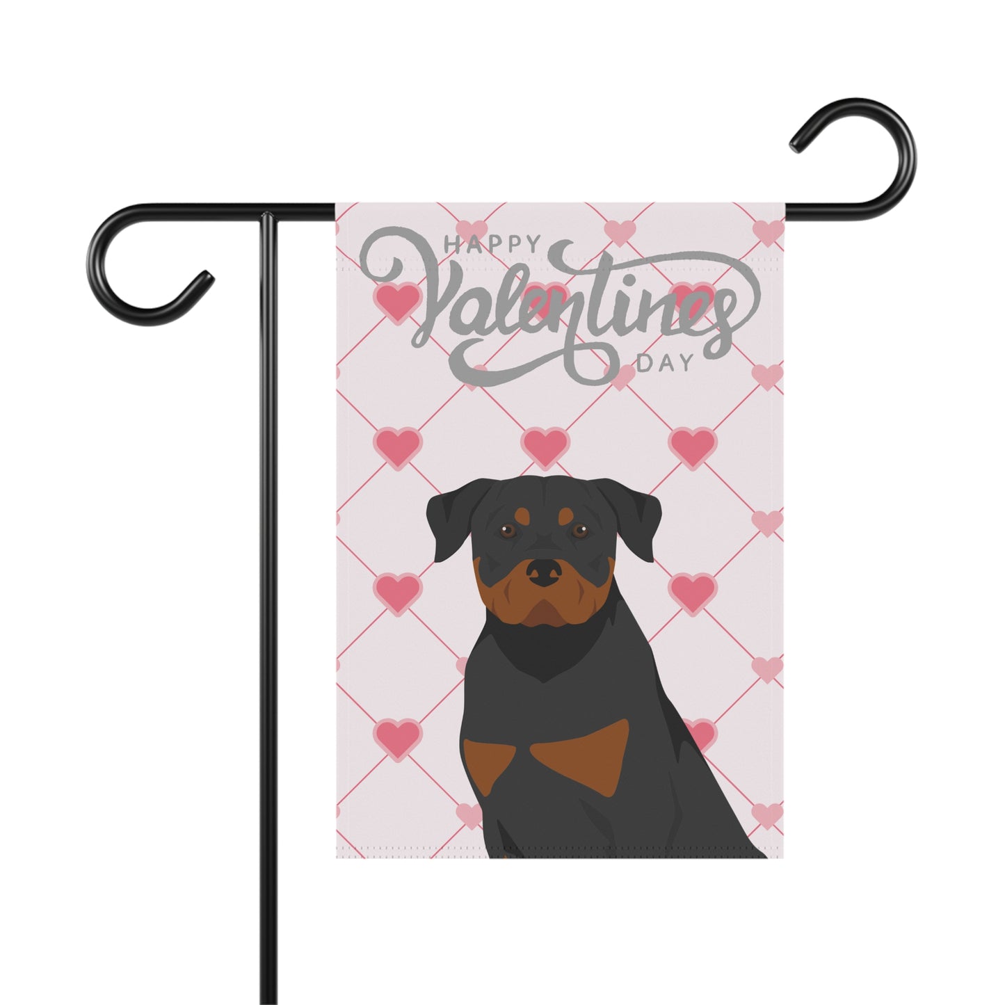 Rottweiler Dog Valentines Day Garden Flag