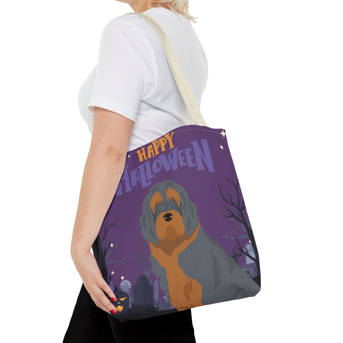 Otterhound Dog Happy Halloween Tote Bag 16x16