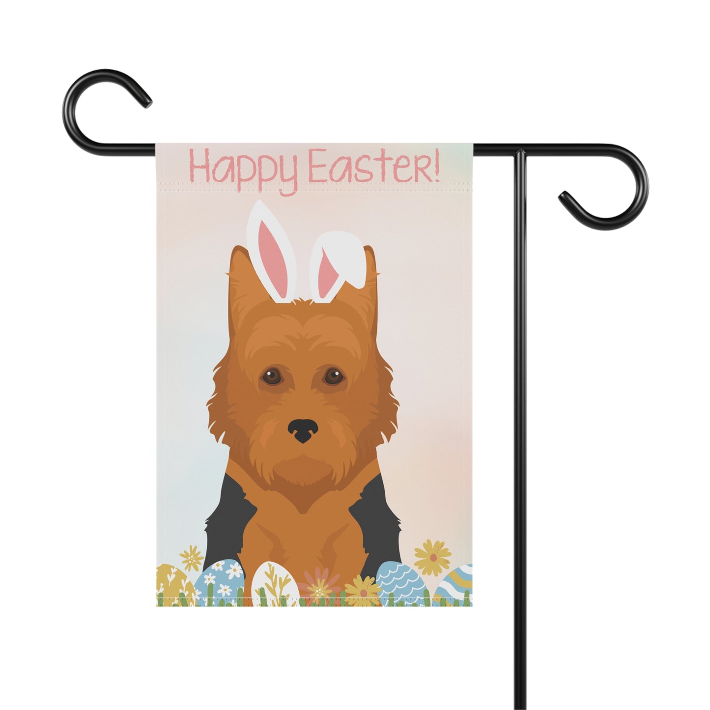 Australian Silky Terrier Dog Happy Easter Garden Flag