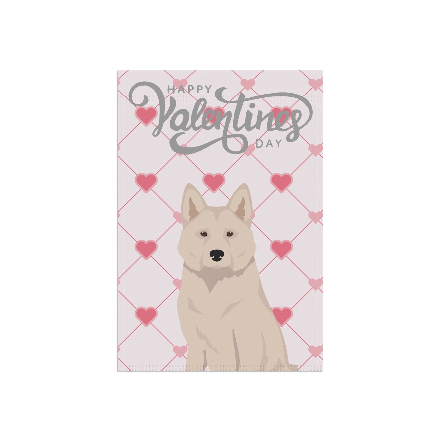 Alaskan Husky Dog Valentines Day Garden Flag