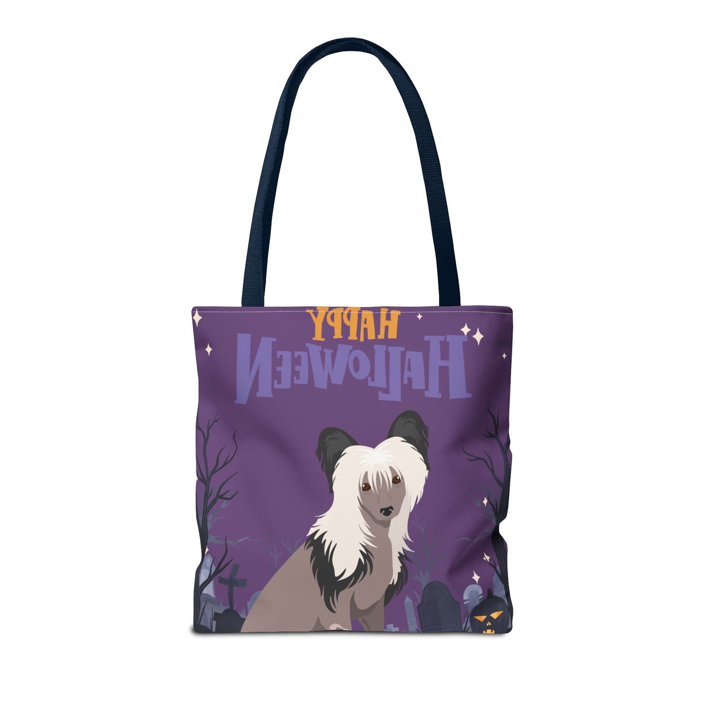 Chinese Crested Dog Happy Halloween Tote Bag 16x16