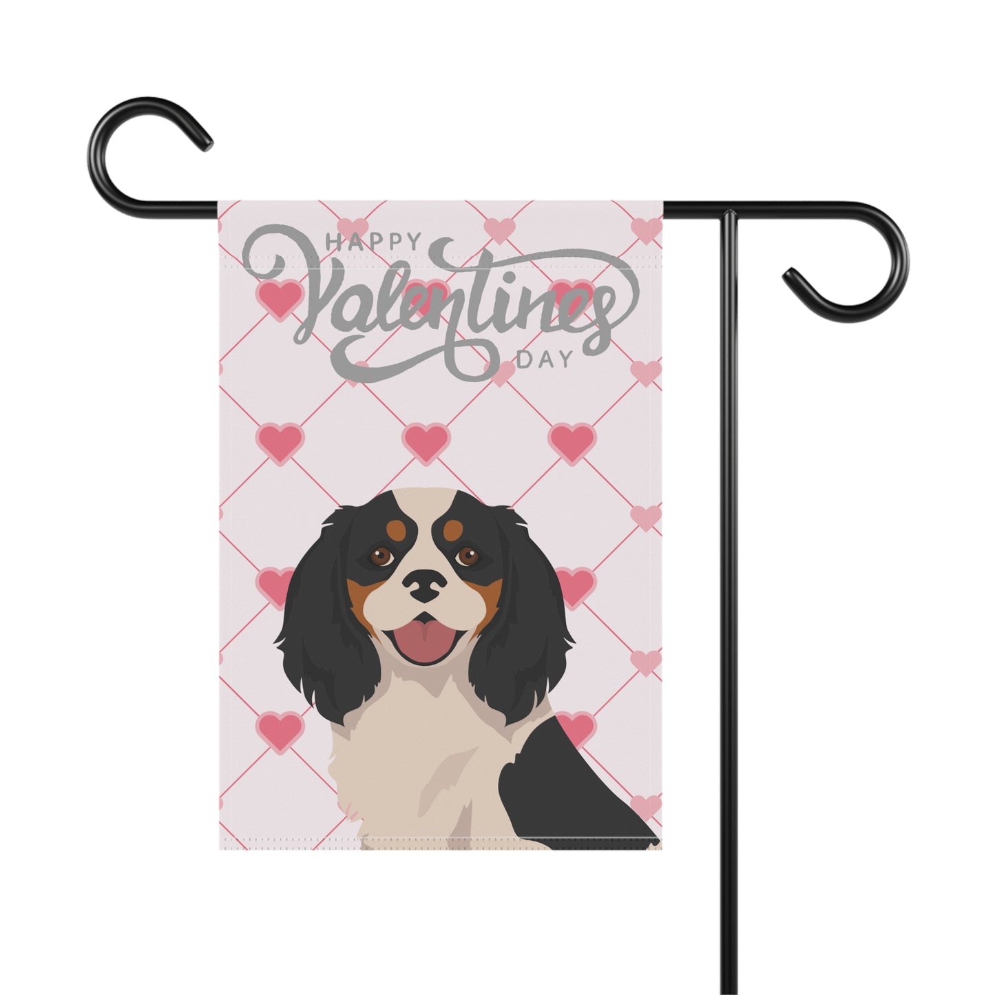 Cavalier King Charles Spaniel Dog Valentines Day Garden Flag