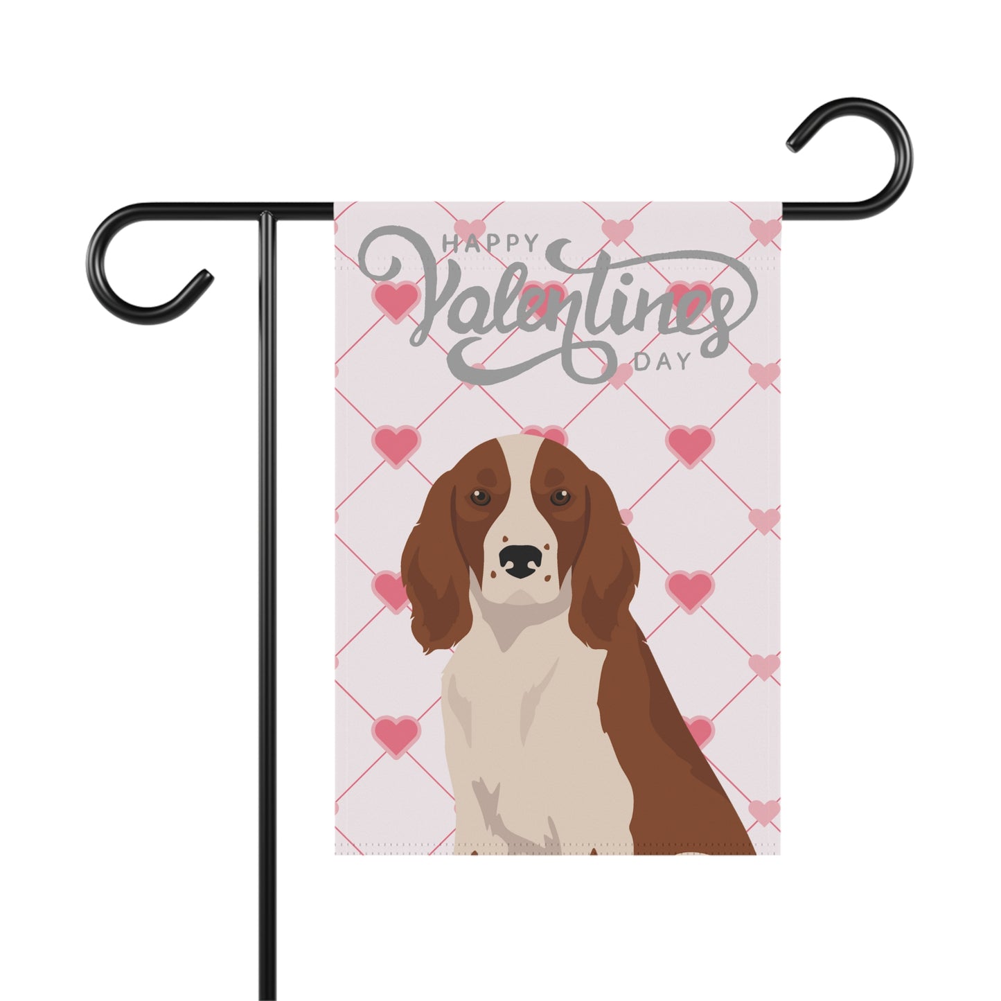 Welsh Springer Spaniel Dog Valentines Day Garden Flag