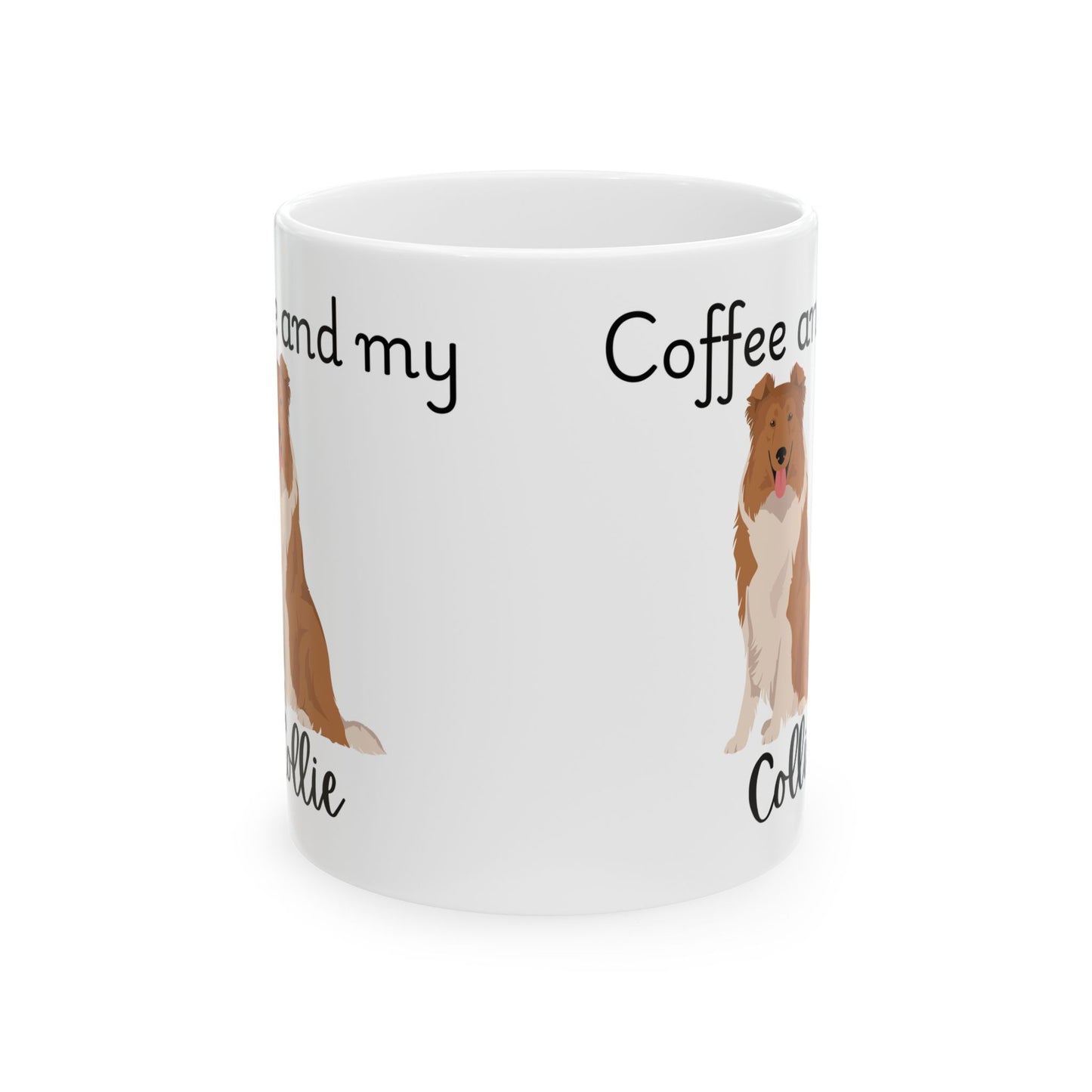 Coffee and My Collie Ceramic Mug | Dog Lover Gift, Pet Owner Cup, Cute Mug for Dog Moms, Funny Mug for Coffee Lovers