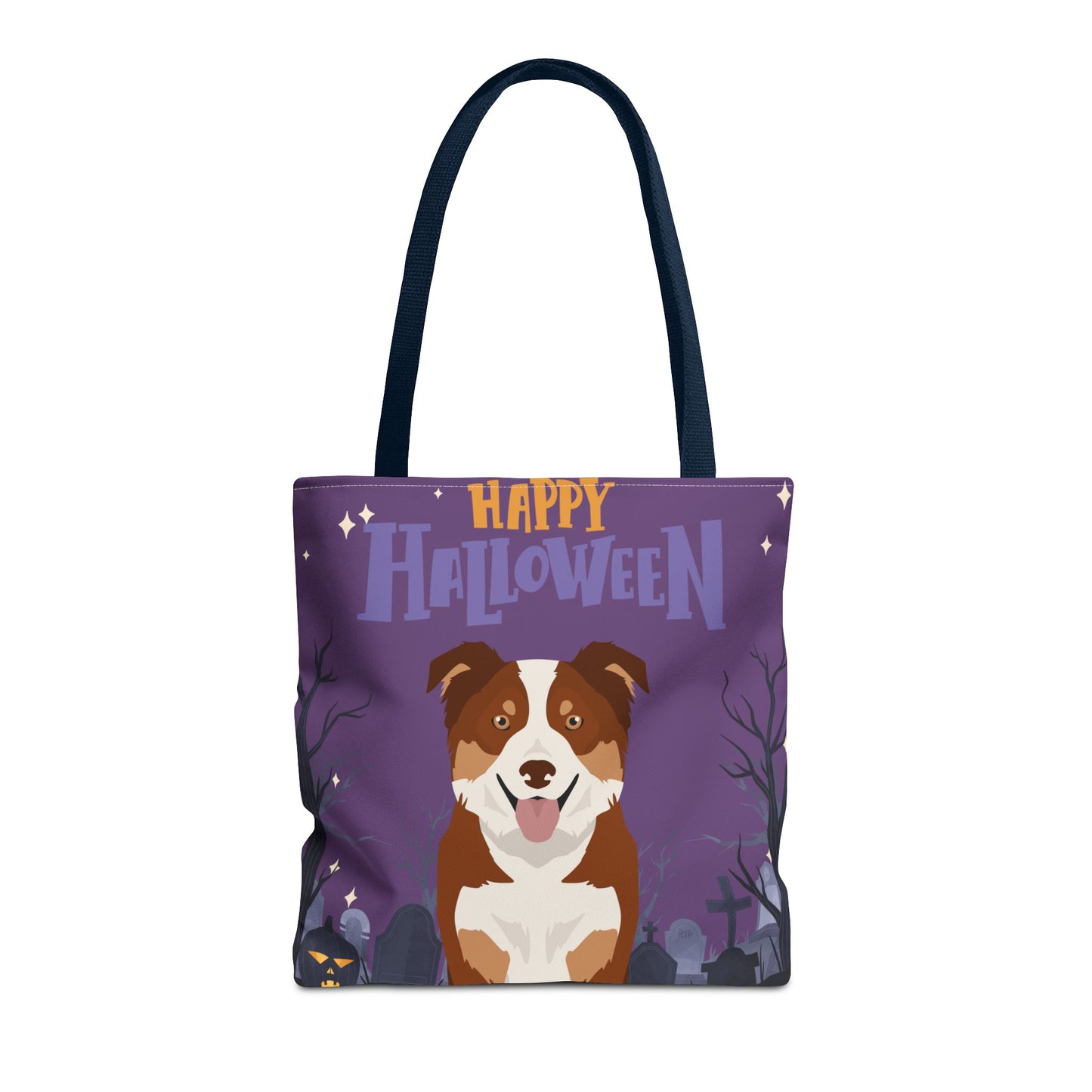 Border Collie Dog Happy Halloween Tote Bag 16x16