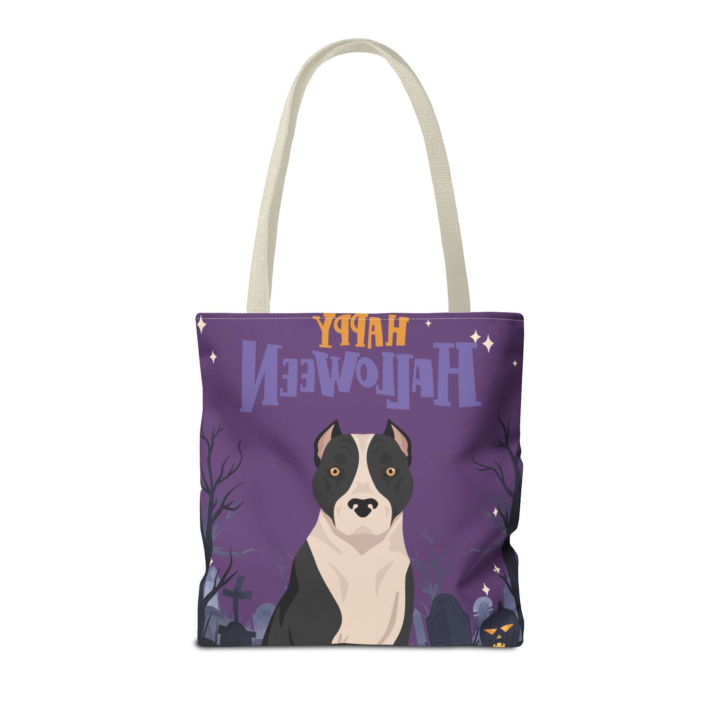American Staffordshire Terrier Dog Happy Halloween Tote Bag 16x16