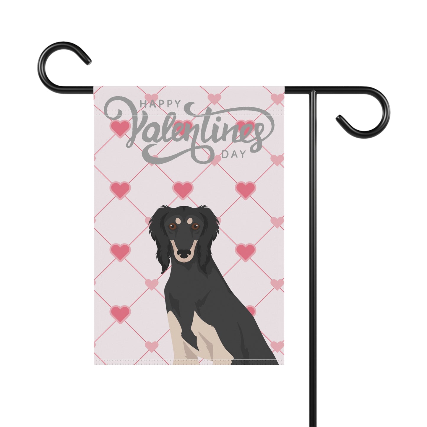 Saluki Dog Valentines Day Garden Flag