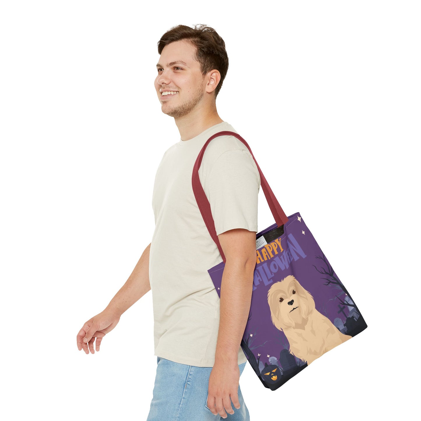 Lowchen Dog Happy Halloween Tote Bag 16x16