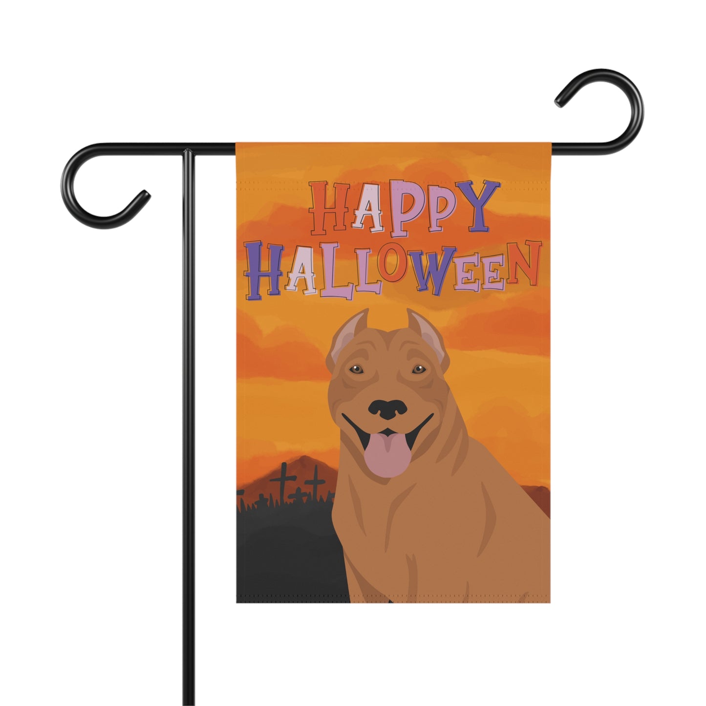 Pit Bull Dog Halloween Garden Flag