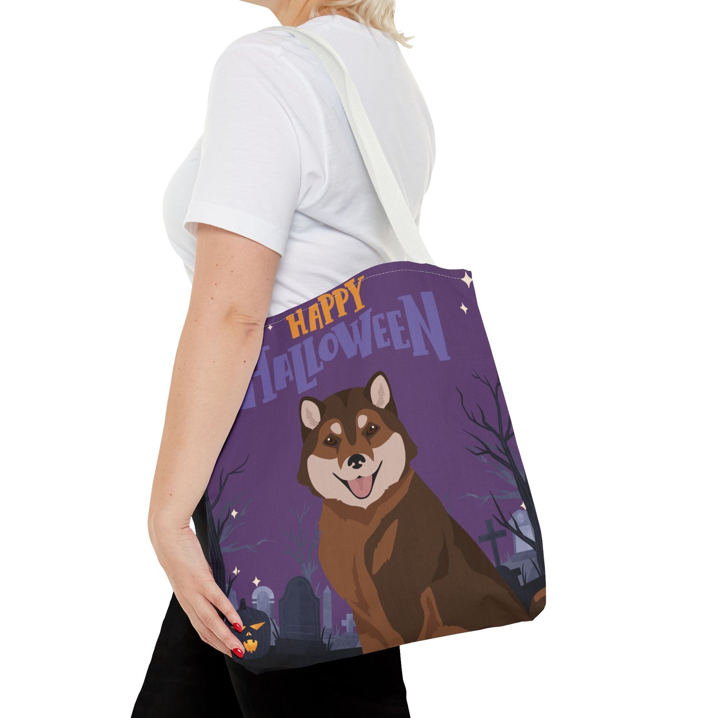 Hokkaido Dog Happy Halloween Tote Bag 16x16