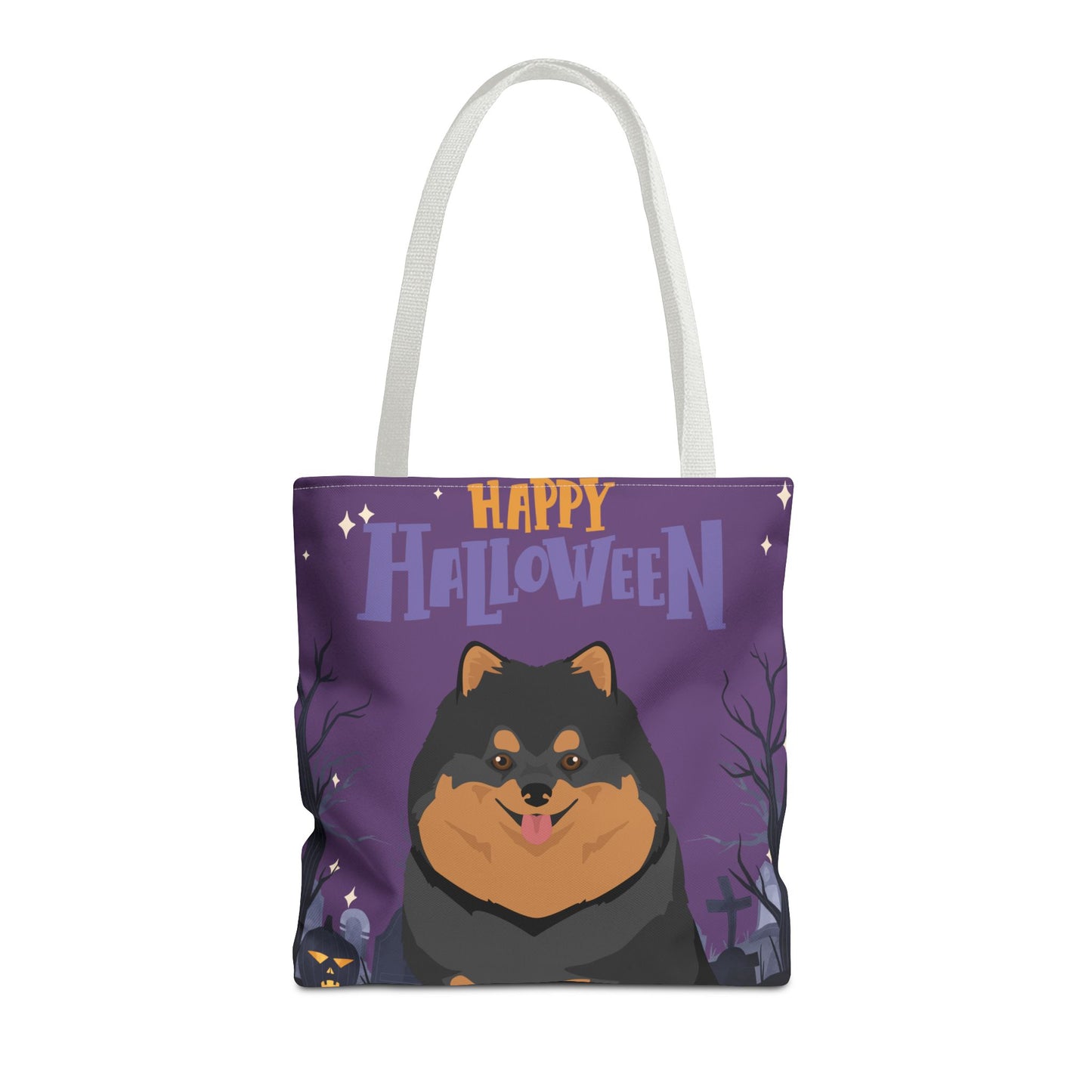 Pomeranian Dog Happy Halloween Tote Bag 16x16