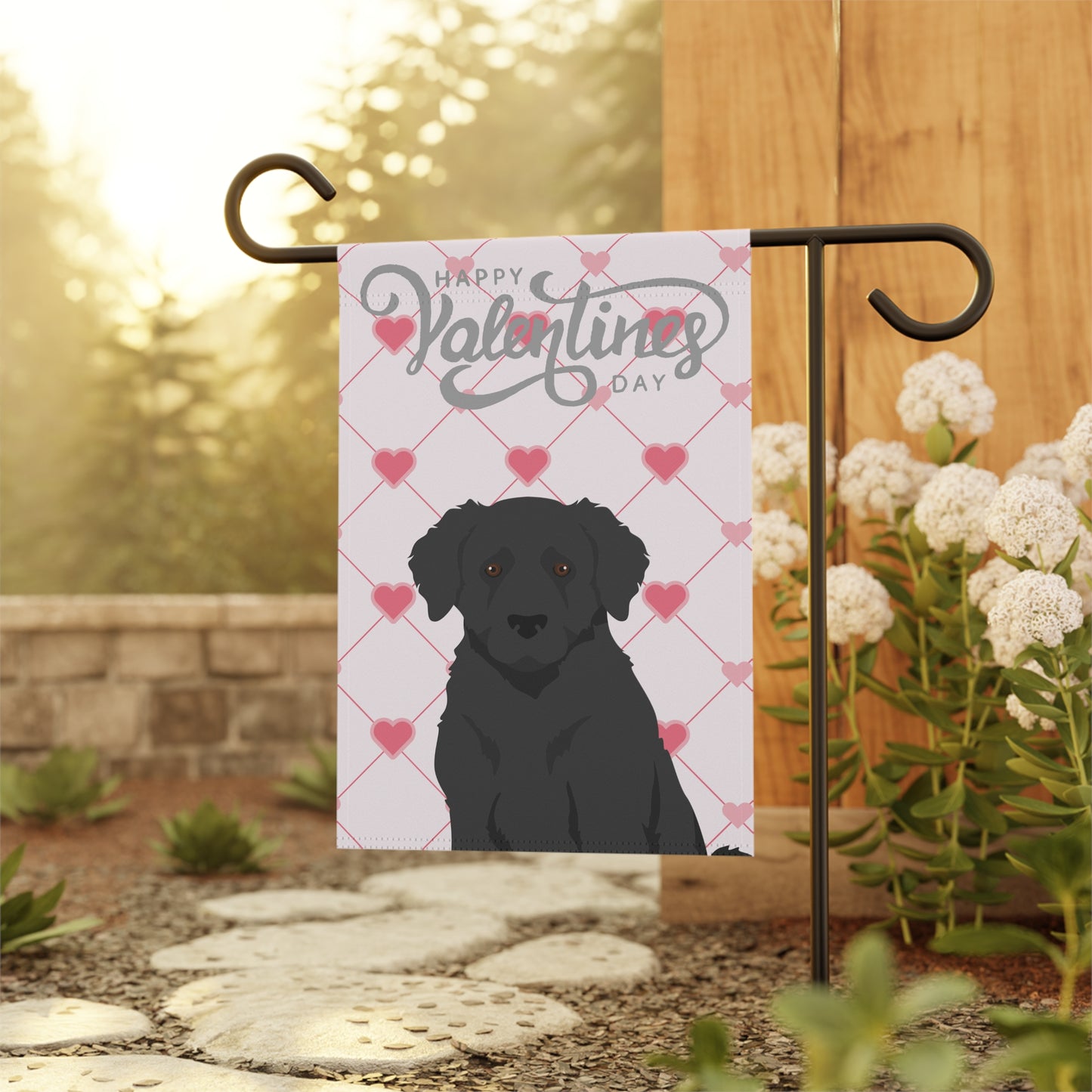 Wetterhoun Dog Valentines Day Garden Flag