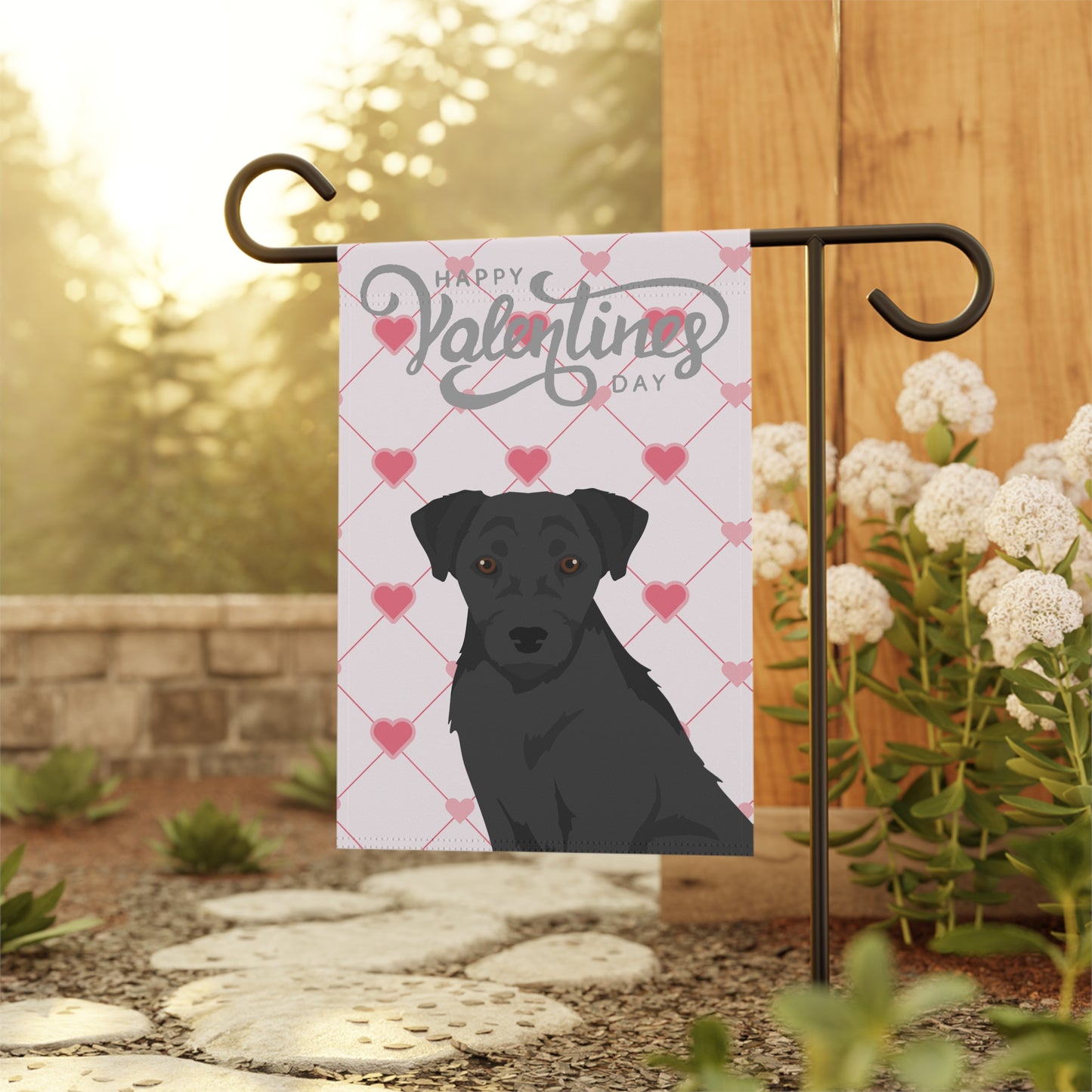Patterdale Terrier Dog Valentines Day Garden Flag