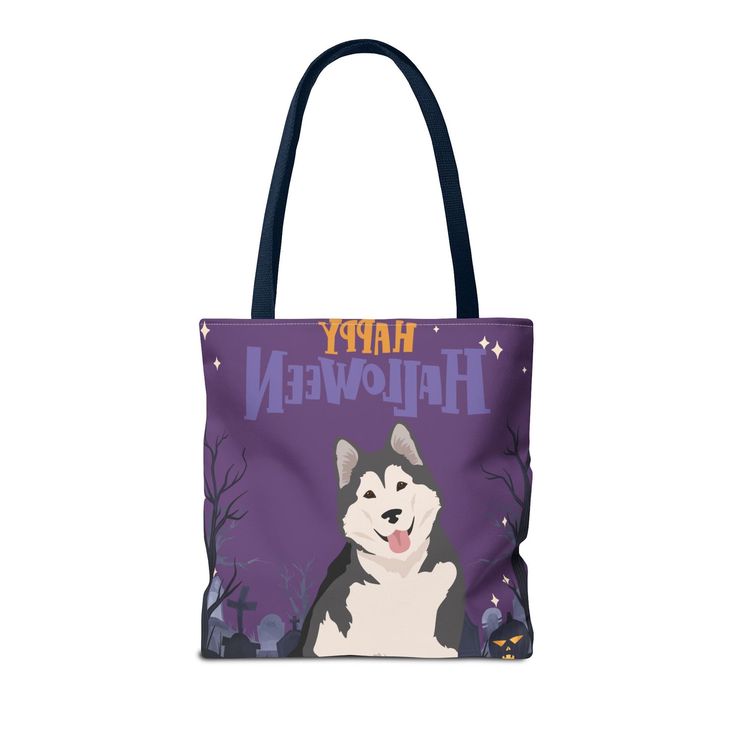 Alaskan Malamute Dog Happy Halloween Tote Bag 16x16