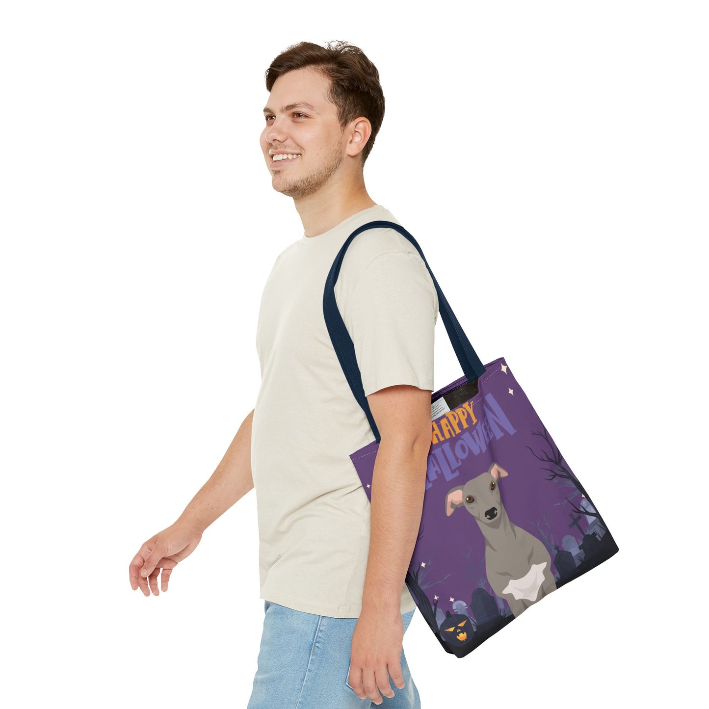 Whippet Dog Happy Halloween Tote Bag 16x16