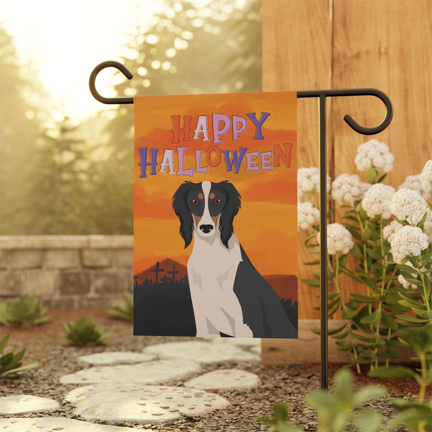 Saluki Dog Halloween Garden Flag