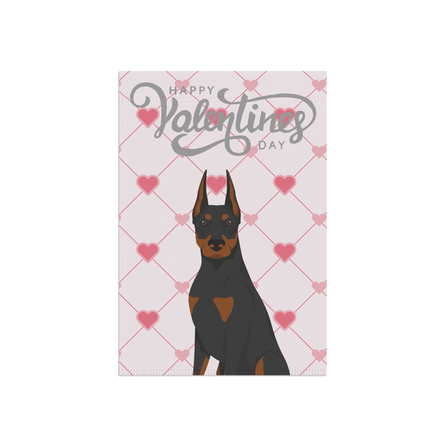 Doberman Pinscher Dog Valentines Day Garden Flag
