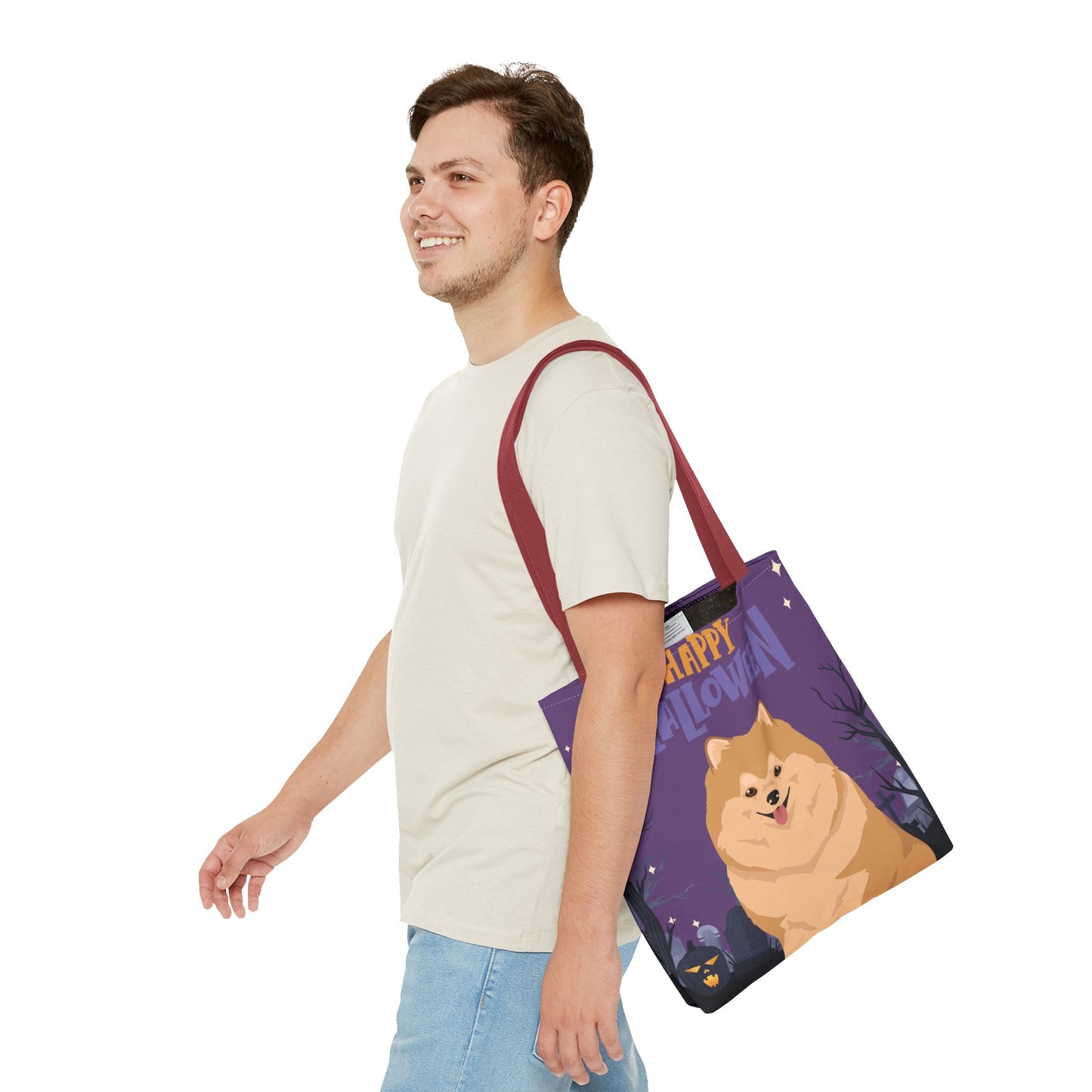 Pomeranian Dog Happy Halloween Tote Bag 16x16