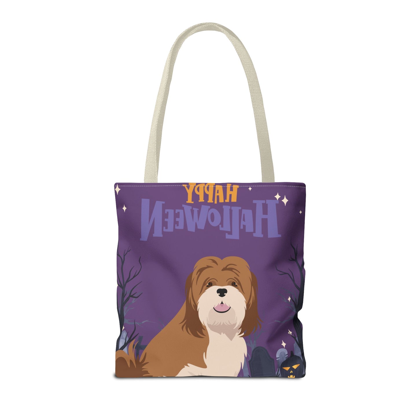 Lhasa Apso Dog Happy Halloween Tote Bag 16x16